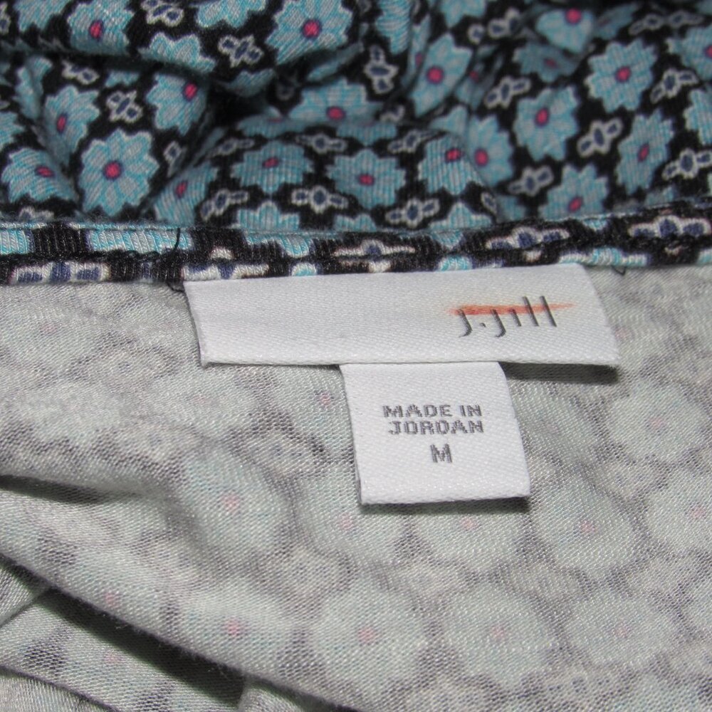 J.Jill Mixed-Print Medallion Knit Tunic/Dress Blue Boho Sz M - Picture 5 of 7